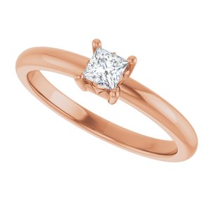 18K Rose Gold 3.25x3.25 mm Square Ring Mounting – image 8
