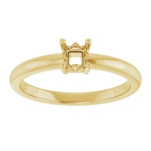 10K Yellow Gold 3.25x3.25 mm Square Ring Mounting – image 6