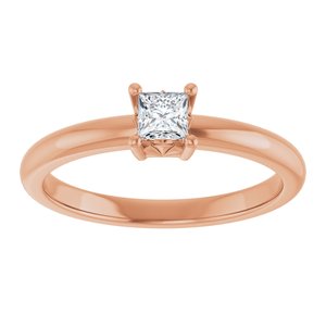18K Rose Gold 3.25x3.25 mm Square Ring Mounting – image 5