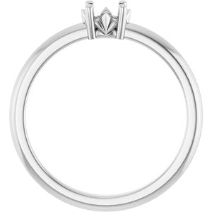 14K White Gold 5x3.5 mm Oval Ring Mounting – image 4