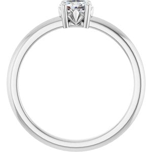 18K X1 White Gold 5x3.5 mm Oval Ring Mounting – image 3