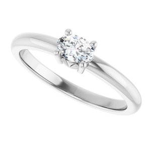 10K X1 White Gold 5x3.5 mm Oval Ring Mounting – image 8