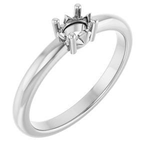 18K Palladium White Gold 5x3.5 mm Oval Ring Mounting – image 2