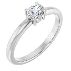 10K X1 White Gold 5x3.5 mm Oval Ring Mounting