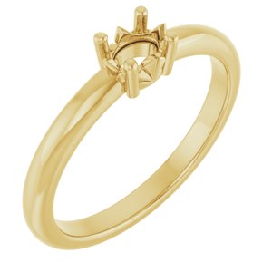 18K Yellow Gold 5x3.5 mm Oval Ring Mounting – image 2