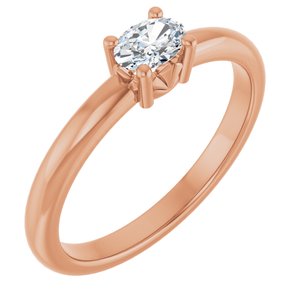 18K Rose Gold 5x3.5 mm Oval Ring Mounting