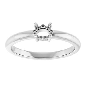 18K Palladium White Gold 5x3.5 mm Oval Ring Mounting – image 6