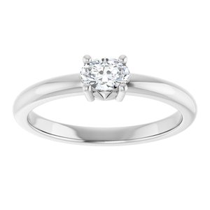 10K X1 White Gold 5x3.5 mm Oval Ring Mounting – image 5