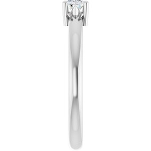 18K Palladium White Gold 5x3.5 mm Oval Ring Mounting – image 7