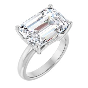 14K X1 White Gold 14x10 mm Emerald Ring Mounting