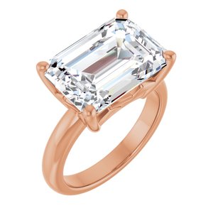 14K Rose Gold 14x10 mm Emerald Ring Mounting