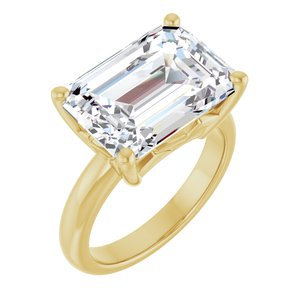 14K Yellow Gold 14x10 mm Emerald Ring Mounting