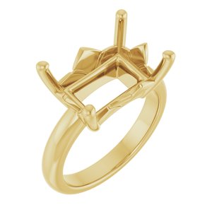10K Yellow Gold 14x10 mm Emerald Ring Mounting – image 2
