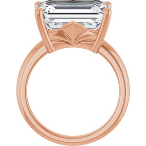 10K Rose Gold 14x10 mm Emerald Ring Mounting – image 3