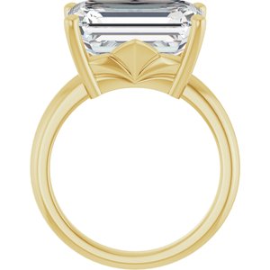 18K Yellow Gold 14x10 mm Emerald Ring Mounting – image 3