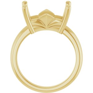 14K Yellow Gold 14x10 mm Emerald Ring Mounting – image 4