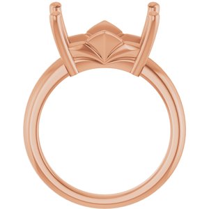 10K Rose Gold 14x10 mm Emerald Ring Mounting – image 4