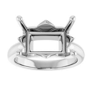 Continuum Sterling Silver 14x10 mm Emerald Ring Mounting – image 6