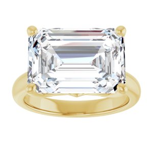 18K Yellow Gold 14x10 mm Emerald Ring Mounting – image 5