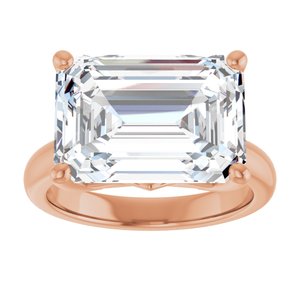 18K Rose Gold 14x10 mm Emerald Ring Mounting – image 5