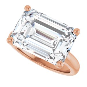18K Rose Gold 14x10 mm Emerald Ring Mounting – image 8