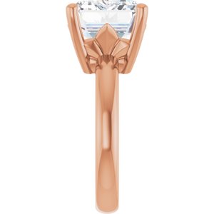 10K Rose Gold 14x10 mm Emerald Ring Mounting – image 7