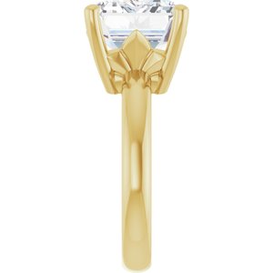 18K Yellow Gold 14x10 mm Emerald Ring Mounting – image 7