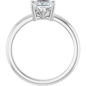 14K White Gold 5.5x5.5 mm Square Ring Mounting – image 3