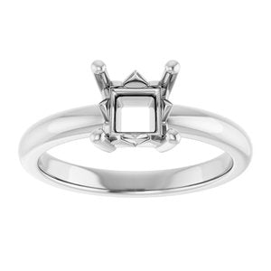 Continuum Sterling Silver 5.5x5.5 mm Square Ring Mounting – image 6