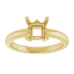 10K Yellow Gold 5.5x5.5 mm Square Ring Mounting – image 6