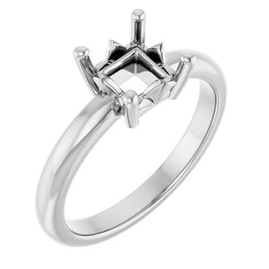 18K Palladium White Gold 5.5x5.5 mm Square Ring Mounting – image 2