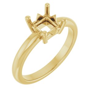 10K Yellow Gold 5.5x5.5 mm Square Ring Mounting – image 2