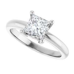 18K Palladium White Gold 5.5x5.5 mm Square Ring Mounting – image 8