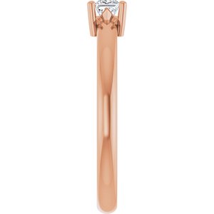 14K Rose Gold 3x3 mm Square Ring Mounting – image 7