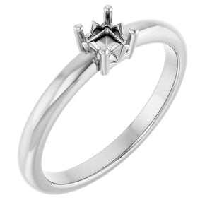 10K X1 White Gold 3x3 mm Square Ring Mounting – image 2