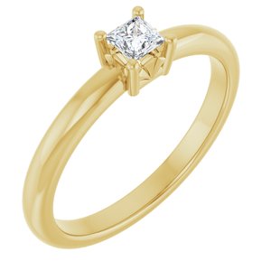 14K Yellow Gold 3x3 mm Square Ring Mounting