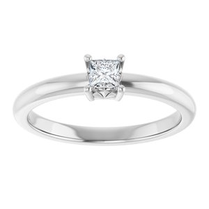 18K Palladium White Gold 3x3 mm Square Ring Mounting – image 5