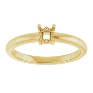 18K Yellow Gold 3x3 mm Square Ring Mounting – image 6