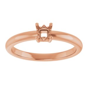 10K Rose Gold 3x3 mm Square Ring Mounting – image 6