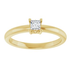 18K Yellow Gold 3x3 mm Square Ring Mounting – image 5
