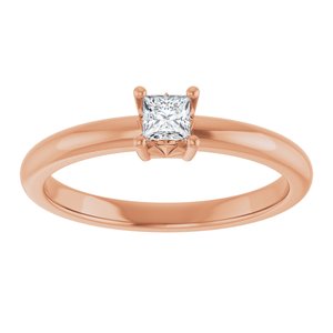 18K Rose Gold 3x3 mm Square Ring Mounting – image 5