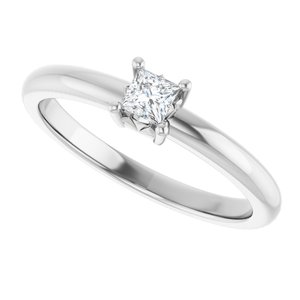 18K Palladium White Gold 3x3 mm Square Ring Mounting – image 8