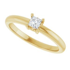 10K Yellow Gold 3x3 mm Square Ring Mounting – image 8