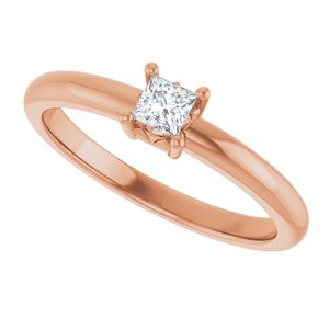 10K Rose Gold 3x3 mm Square Ring Mounting – image 8