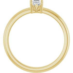18K Yellow Gold 3x3 mm Square Ring Mounting – image 3