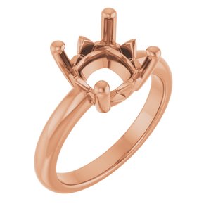 14K Rose Gold 9x9 mm Cushion Ring Mounting – image 2