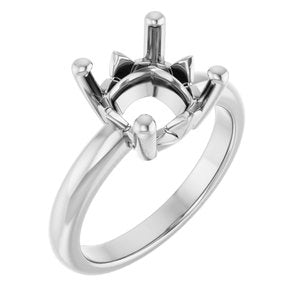 14K X1 White Gold 9x9 mm Cushion Ring Mounting – image 2