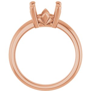 18K Rose Gold 9x9 mm Cushion Ring Mounting – image 4