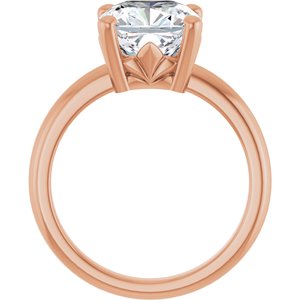 14K Rose Gold 9x9 mm Cushion Ring Mounting – image 3