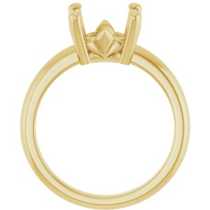 14K Yellow Gold 9x9 mm Cushion Ring Mounting – image 4